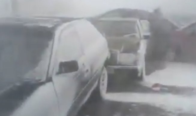 В Караганде столкнулись 26 машин