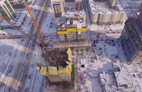 В сети появилось видео последствий пожара в «Абу-Даби Плаза»