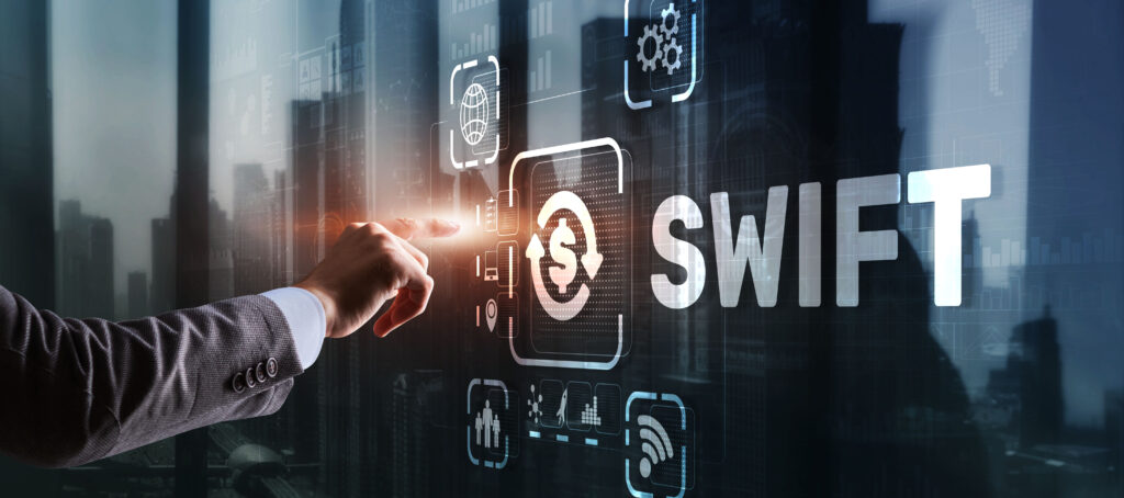 SWIFT. Society for Worldwide Interbank Financial Telecommunications. Financial Banking regulation concept