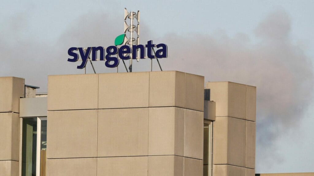 FILE PHOTO: Syngenta logo in Basel, Switzerland, Jan. 30, 2020 REUTERS/Arnd Wiegmann/File Photo