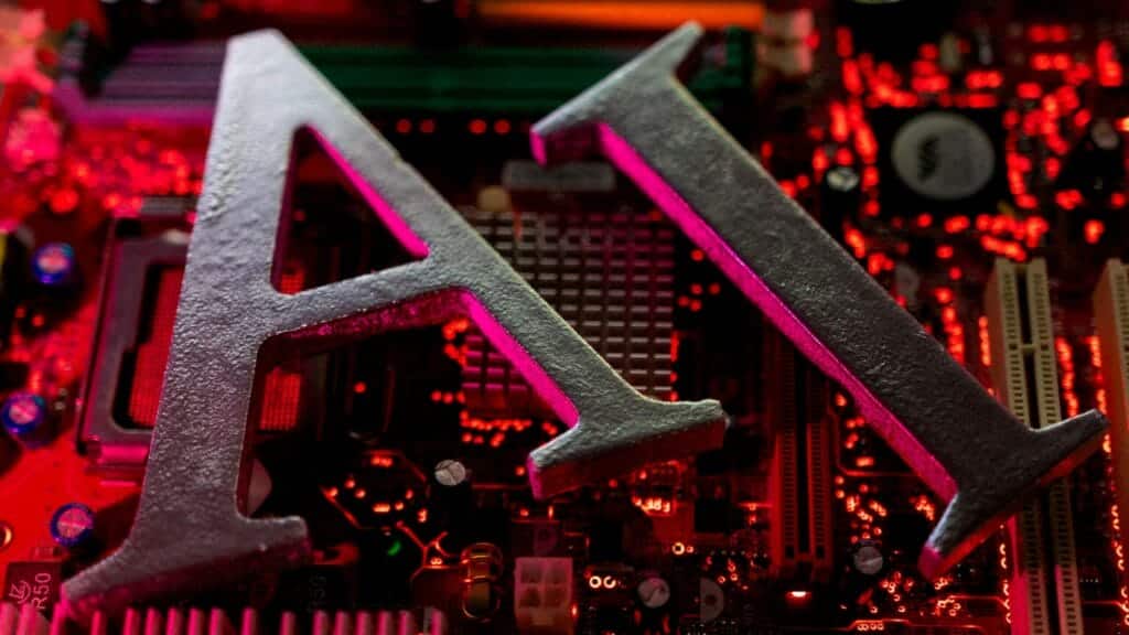 FILE PHOTO: AI (Artificial Intelligence) letters are placed on computer motherboard in this illustration taken, June 23, 2023. REUTERS/Dado Ruvic/Illustration//File Photo