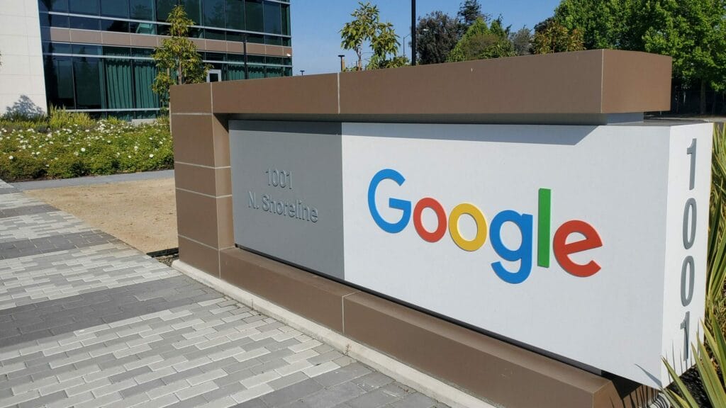 FILE PHOTO: A sign is pictured outside a Google office near the company's headquarters in Mountain View, California, U.S., May 8, 2019.  Photo taken May 8, 2019.  REUTERS/Paresh Dave/File Photo