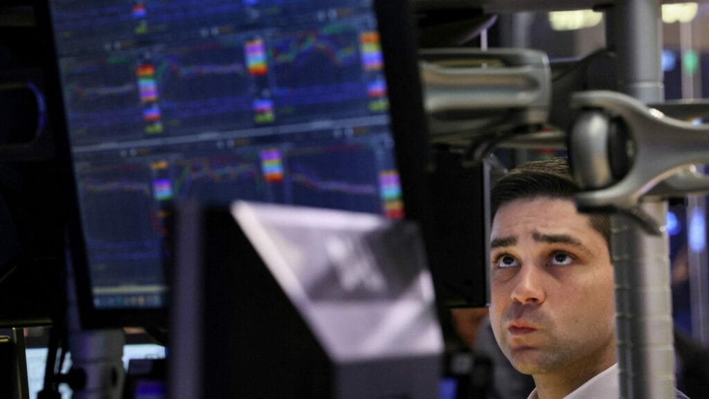 A trader works on the floor at the New York Stock Exchange (NYSE) in New York City, U.S., November 16, 2023.  REUTERS/Brendan McDermid