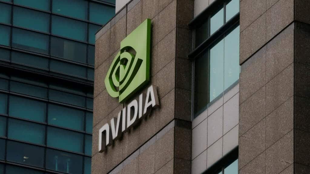 FILE PHOTO: A view of a Nvidia logo at their headquarters in Taipei, Taiwan May 31, 2023. REUTERS/Ann Wang/File Photo