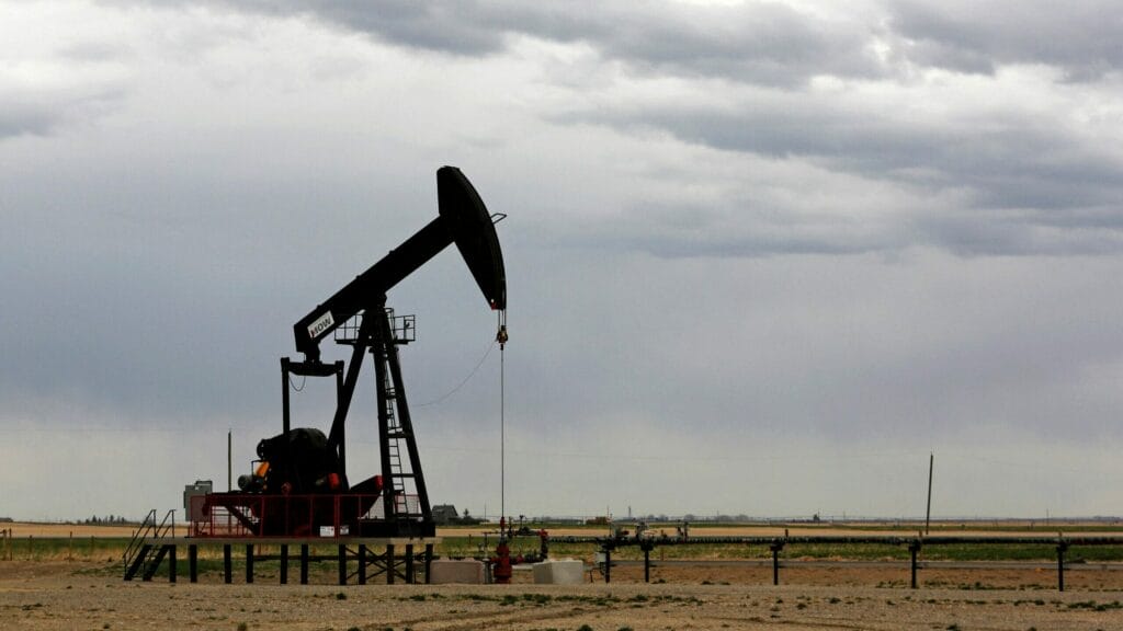 FILE PHOTO: A TORC Oil &amp; Gas pump jack is seen near Granum, Alberta, Canada May 6, 2020. Picture taken May 6, 2020.  REUTERS/Todd Korol/File Photo