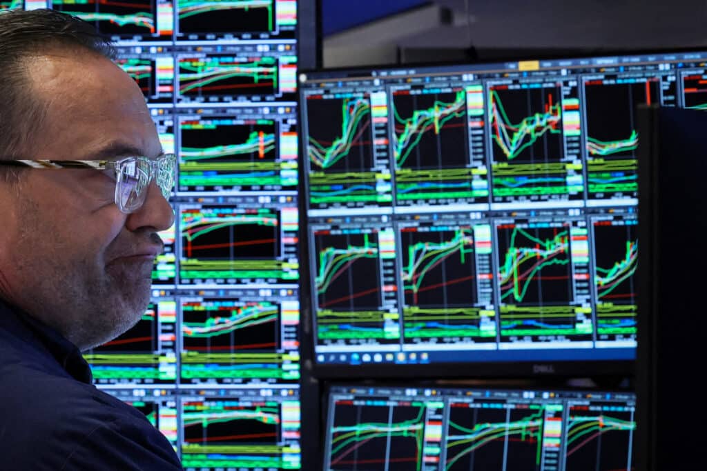 A specialist trader works at his post on the floor at the New York Stock Exchange (NYSE) in New York City, U.S., June 3, 2024.  REUTERS/Brendan McDermid
