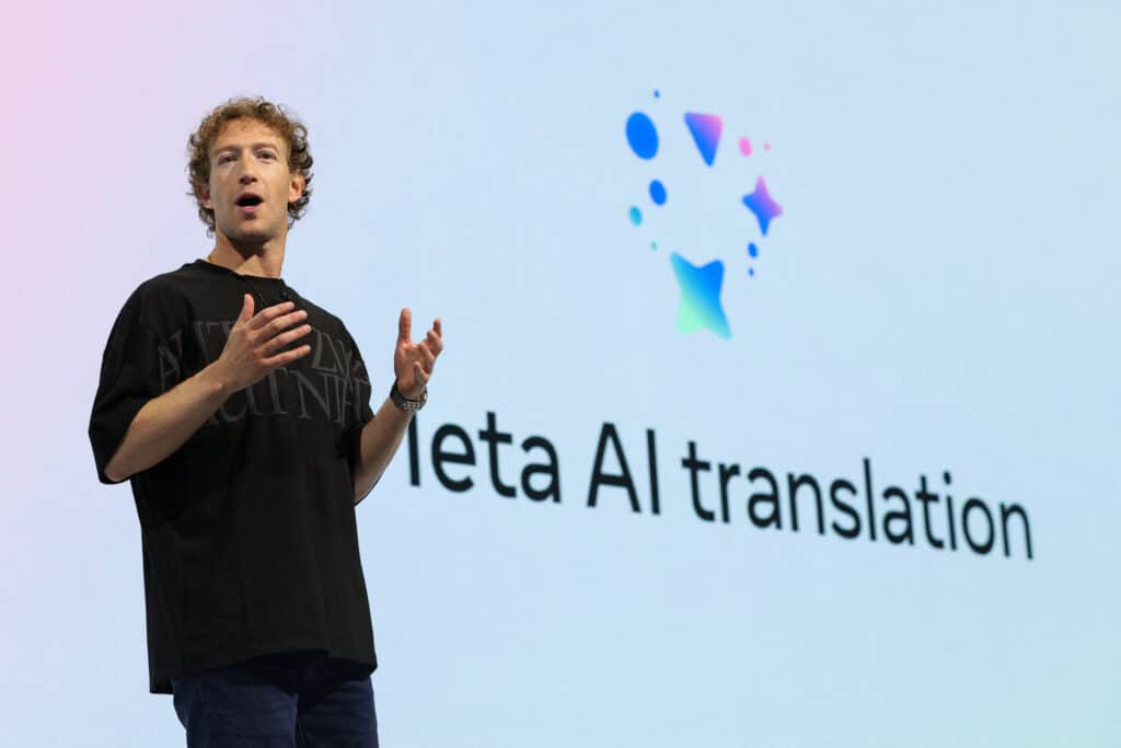 Meta CEO Mark Zuckerberg presents Meta AI Translation, as he makes a keynote speech at the Meta Connect annual event, at the company's headquarters in Menlo Park, California, U.S. September 25, 2024. REUTERS/Manuel Orbegozo