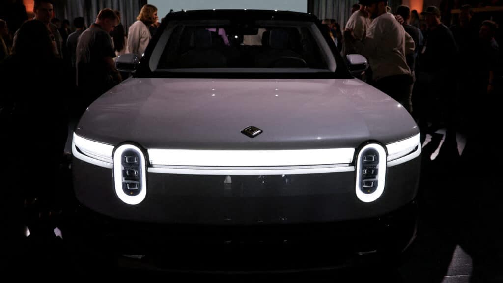 FILE PHOTO: Electric truck maker Rivian unveils R2 SUV during an event in Laguna Beach, California, U.S. March 7, 2024. REUTERS/Mike Blake/File Photo