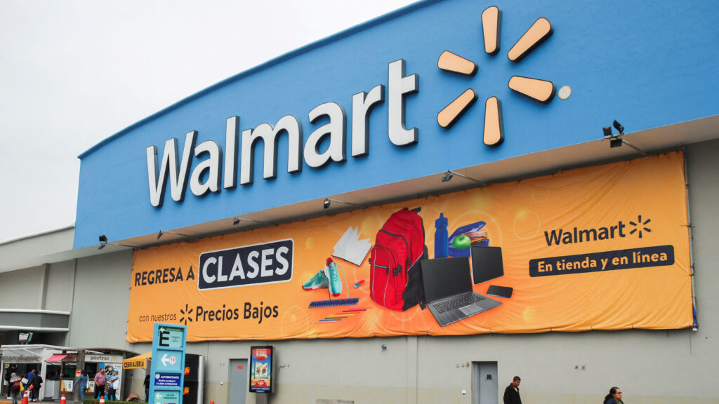 FILE PHOTO: The logo of Walmart is pictured outside a store in Mexico City, Mexico July 27, 2023. REUTERS/Henry Romero/File Photo