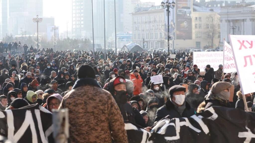 акция протеста в Монголии