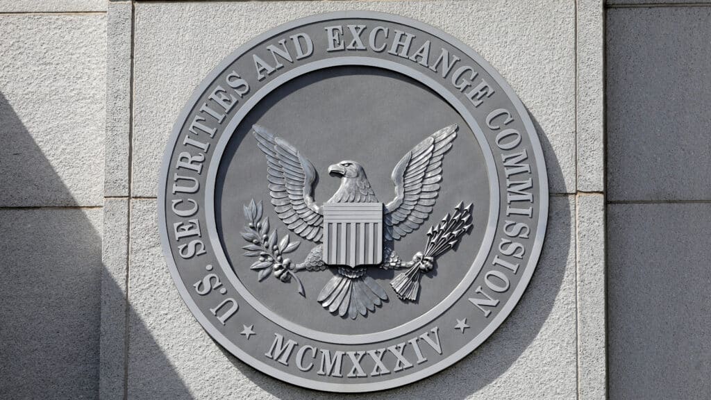 FILE PHOTO: The seal of the U.S. Securities and Exchange Commission (SEC) is seen at their headquarters in Washington, D.C., U.S., May 12, 2021. REUTERS/Andrew Kelly/File Photo