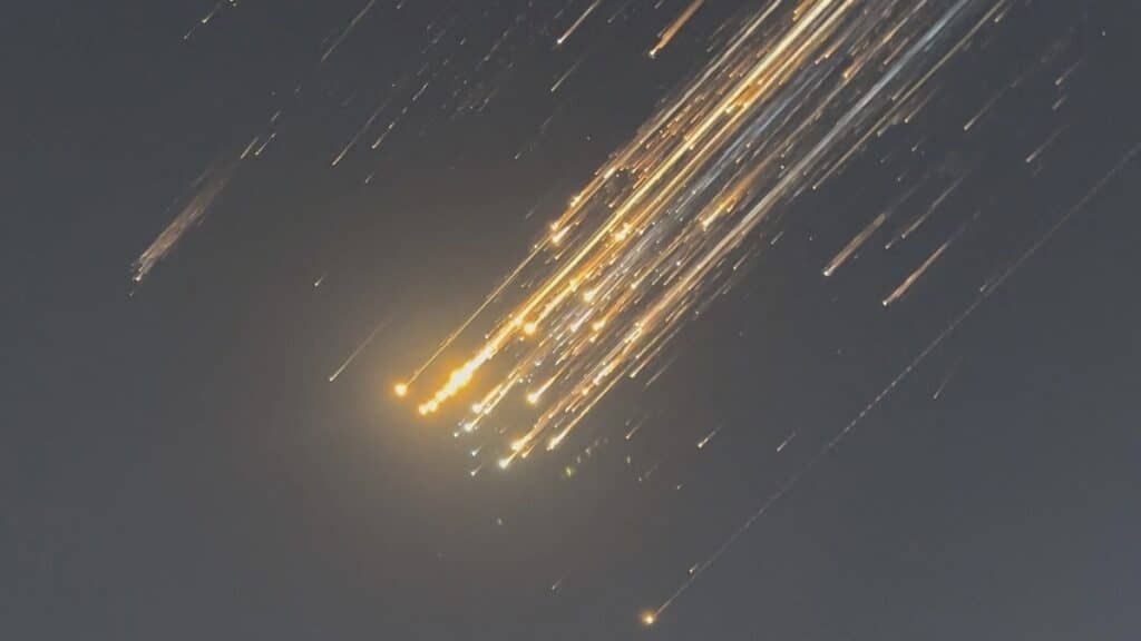 Orange balls of light fly across the sky as debris from a SpaceX rocket launched in Texas is spotted over Turks and Caicos Islands, January 16, 2025 in this screen grab obtained from social media video. Marcus Haworth@marcusahaworth/via REUTERS  THIS IMAGE HAS BEEN SUPPLIED BY A THIRD PARTY. MANDATORY CREDIT. NO RESALES. NO ARCHIVES.