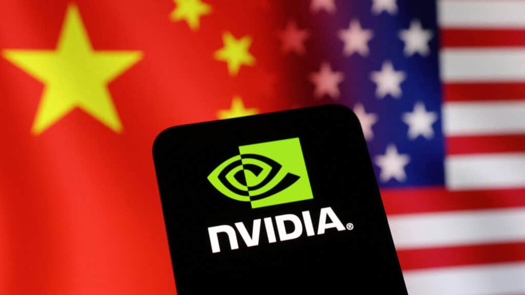 The Nvidia logo and U.S. and Chinese flags are seen in this illustration taken on January 29, 2025. REUTERS/Dado Ruvic/Illustration