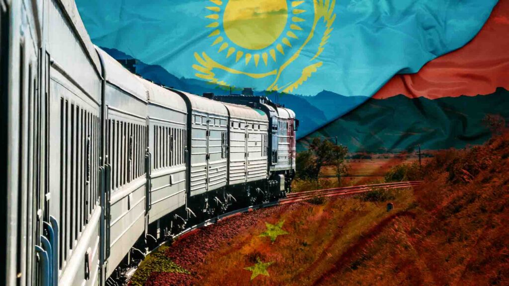 Астана мен Бейжің жаңа темір жол дәлізін ашуды көздейді / коллаж: Kursiv.Media, бильд-редактор Ахтам Зиперов