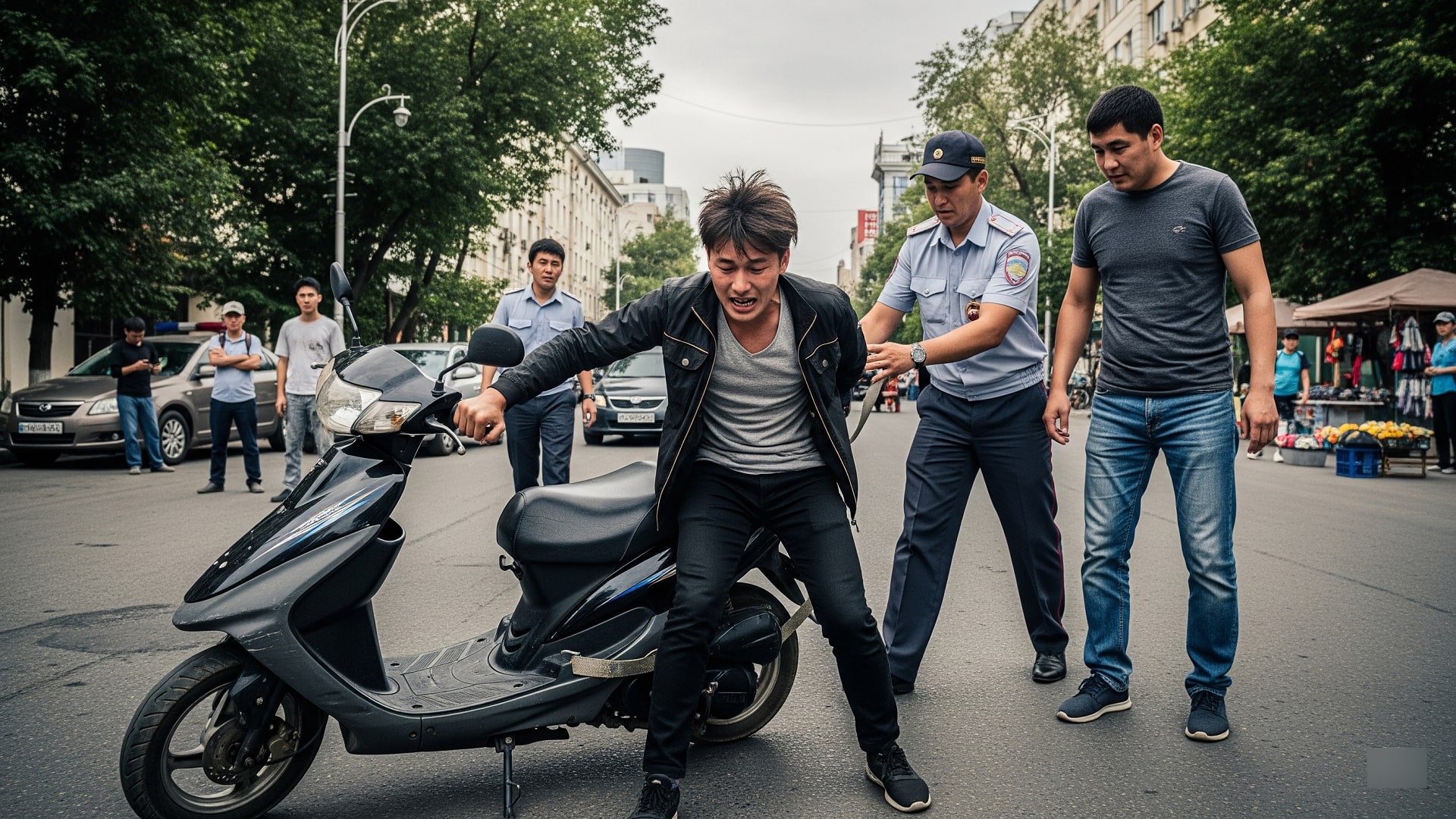 Погоня, Кража мопеда в Алматы, полиция ДП