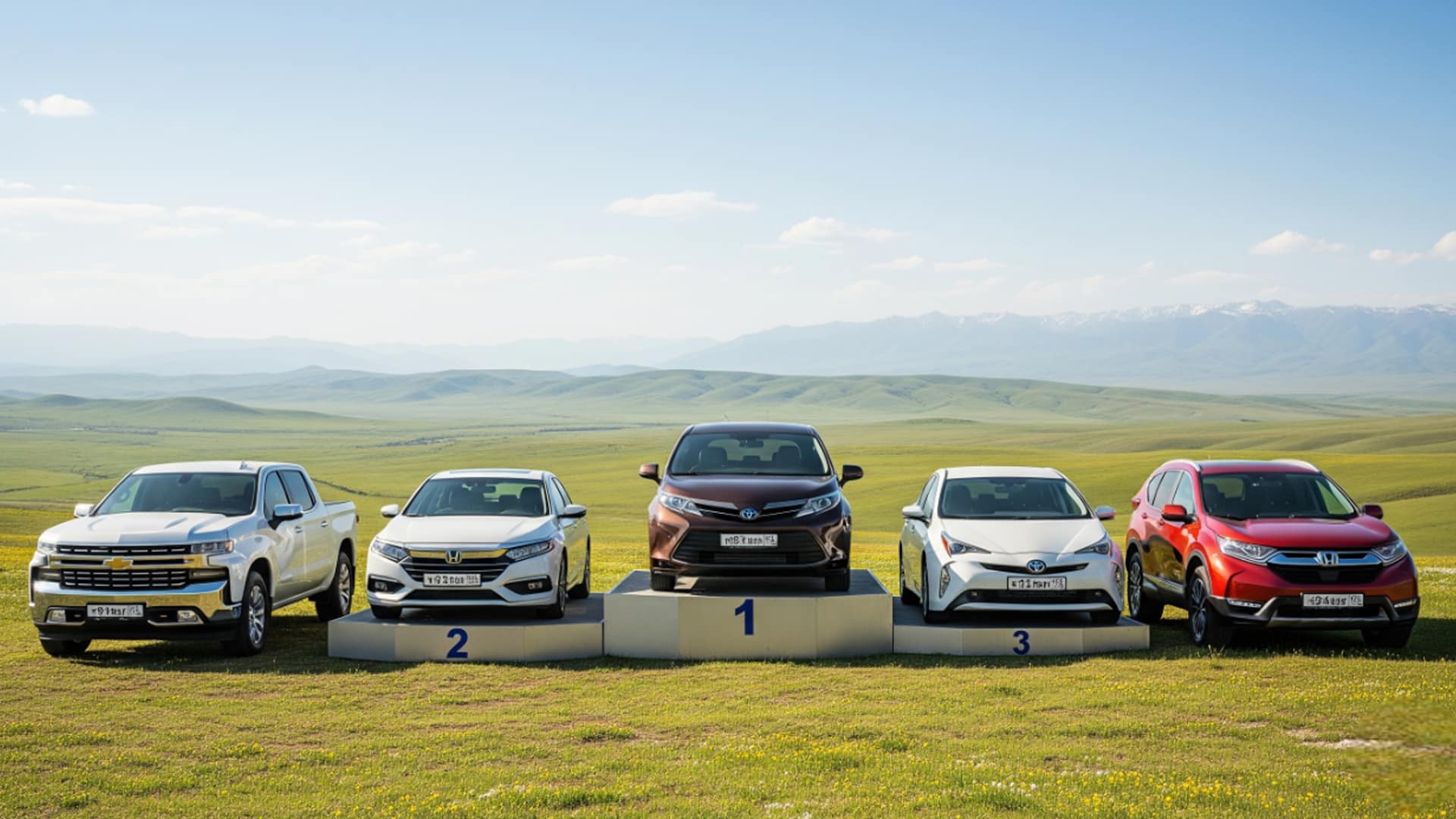 Chevrolet Silverado, Honda Accord, Toyota Sienna, Toyota Prius, Honda CR-V Hybrid, Надежные авто