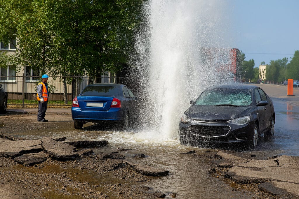 Сильный порыв в Экибастузе разбил восемь автомобилей