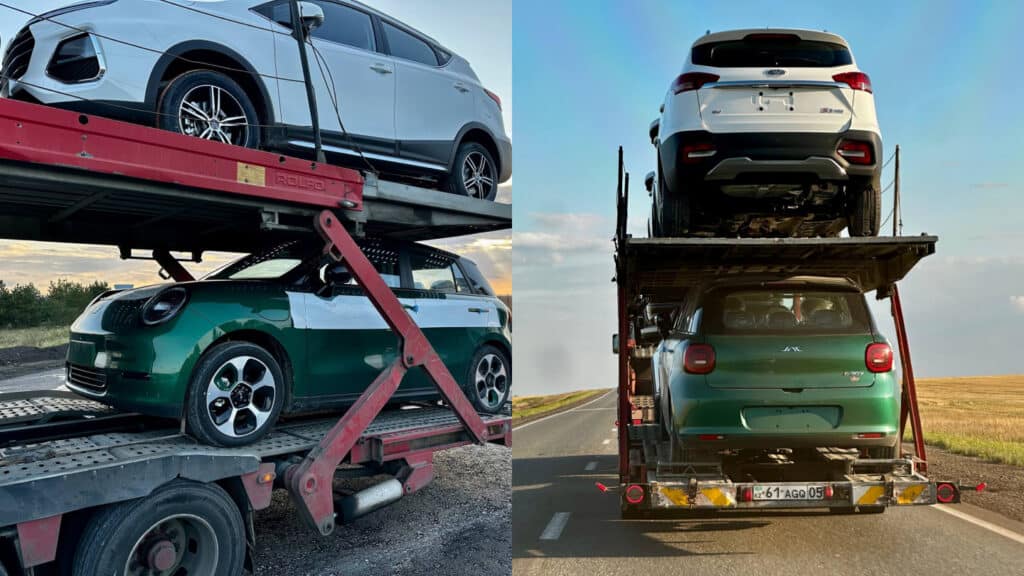 Новый JAC E30X заметили на автовозе в Казахстане