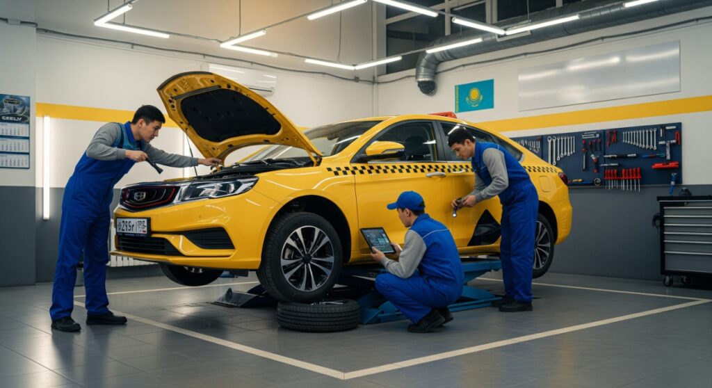Geely Emgrand в Алматы подняли на СТО после 250 тыс. км в такси