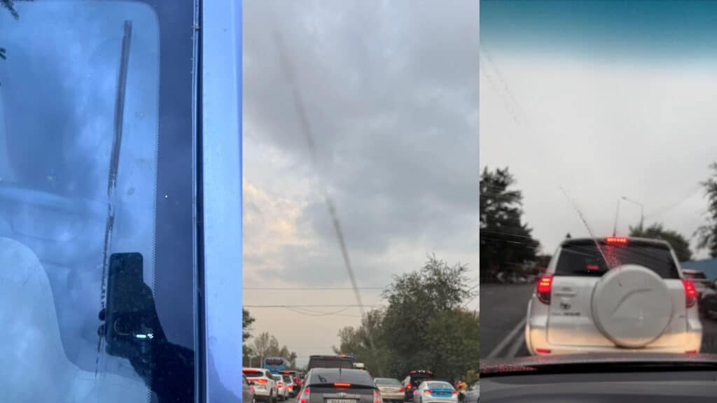 Странные полосы на стеклах авто напугали алматинских водителей