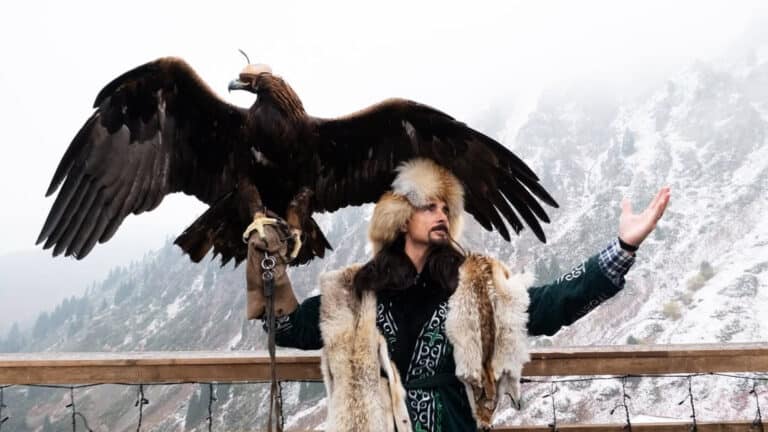 Backstreet Boys’ Kevin Richardson strikes bold pose with golden eagle in Kazakhstan