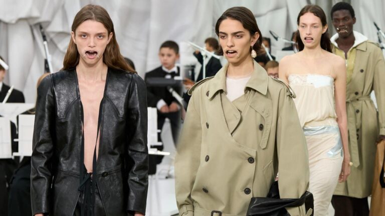 Maison Margiela’s show draws attention with its models with their mouths wide open