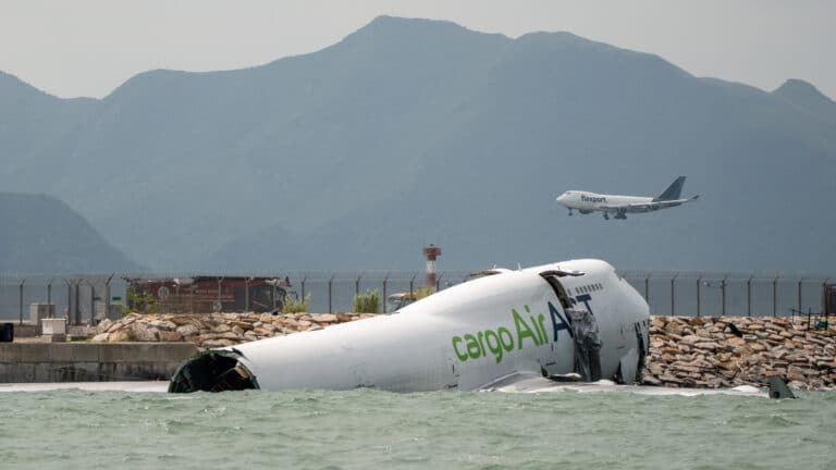 Cargo plane accident in Hong Kong kills two airport security staff