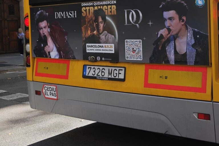 Dimash Qudaibergen-themed buses hit the streets of Barcelona
