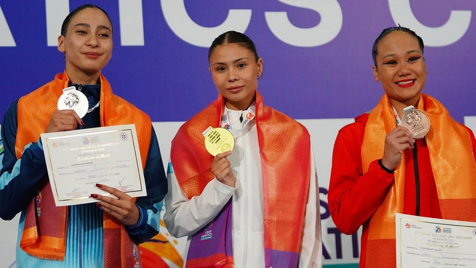 Синхронистка Карина Магрупова с золотом чемпионата Азии-2025