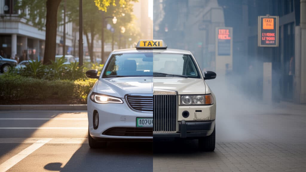 таксисты на электрокарах