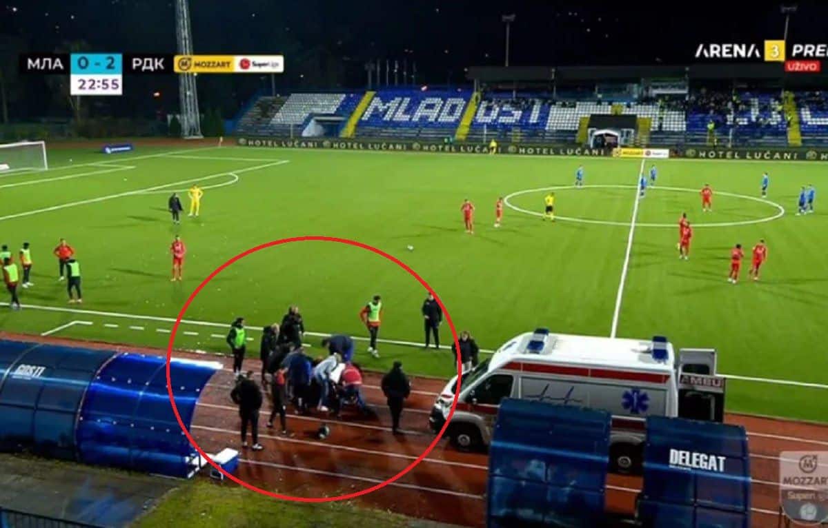 Главный тренер команды «Раднички К» Младен Жижович скончался во время матча 14-го тура сербской Суперлиги против клуба «Младост Л»