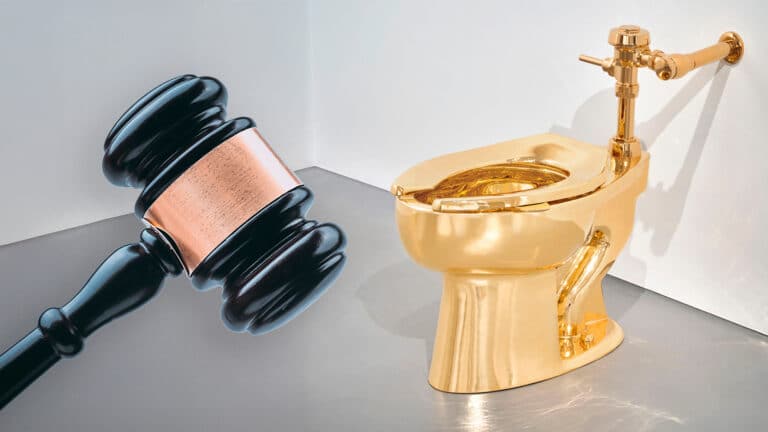 Sotheby’s sells gold toilet for $12 million