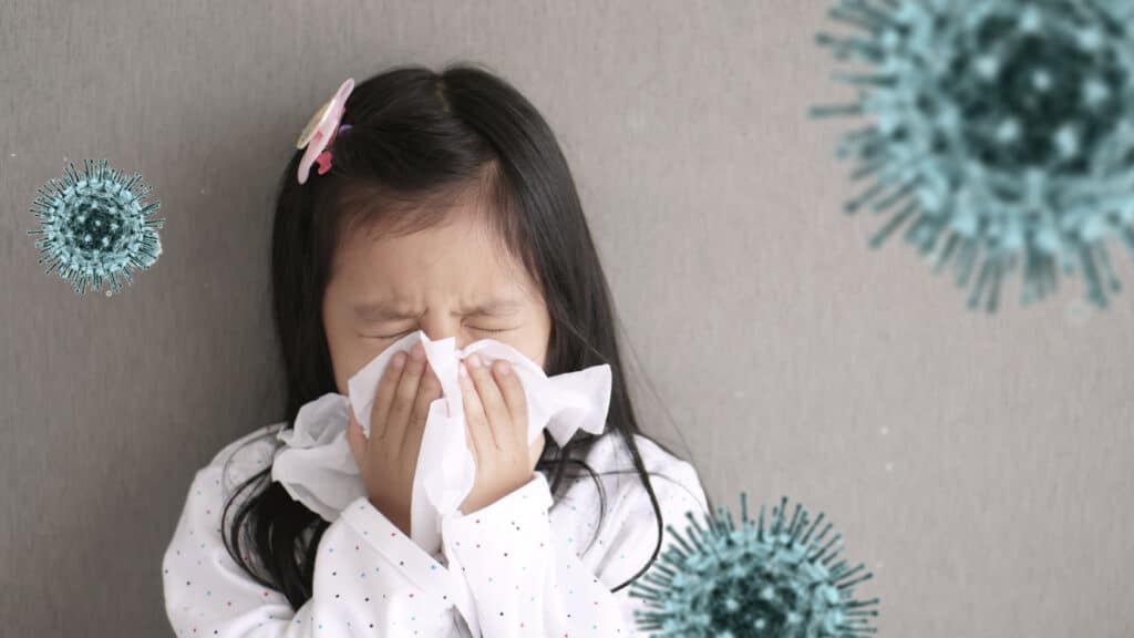 балалар арасында тұмау