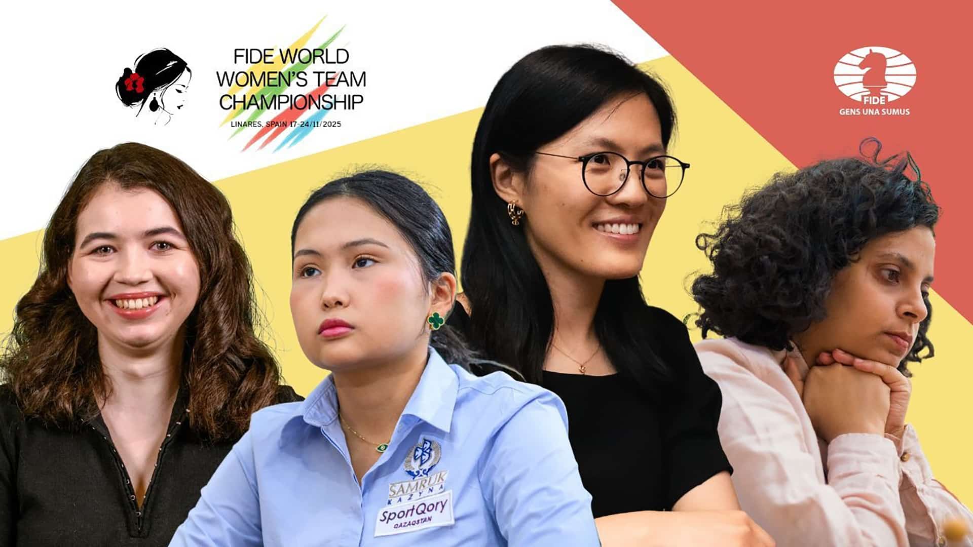 Әлем чемпионатының ресми афишасында Бибісара Асаубаева да бар / фото: worldwomenteams2025.fide.com