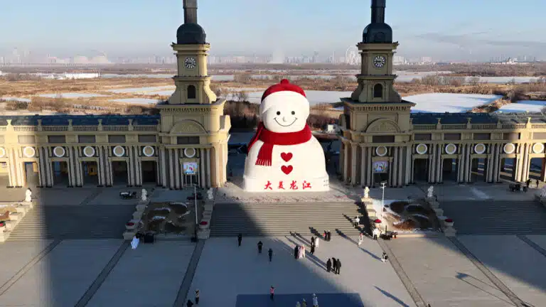 China unveils giant ‘Mister Snowman’ at world’s largest ice and snow park