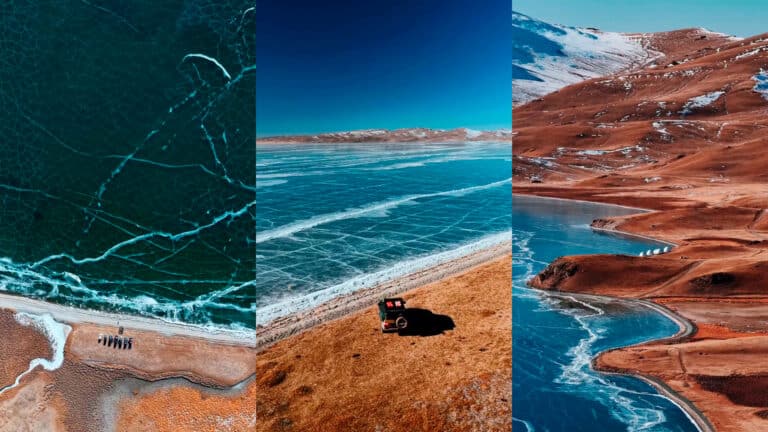 Frozen alpine lake in Kyrgyzstan amazes social media