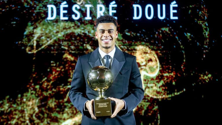Desire Doue receives Golden Boy award after Yamal
