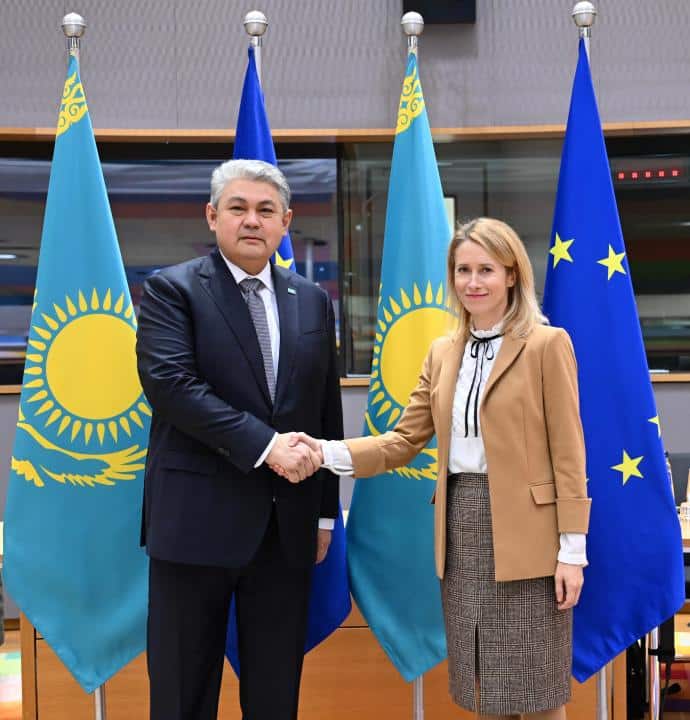 Сыртқы істер министрі Ермек Көшербаев пен Еуропалық одақтың Сыртқы істер және қауіпсіздік саясаты жөніндегі жоғары өкілі Кая Каллас