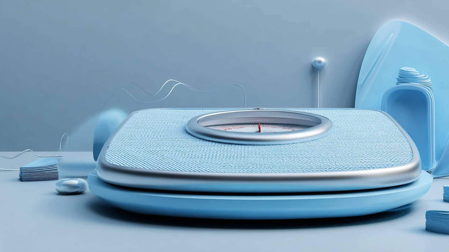 весы на полу
